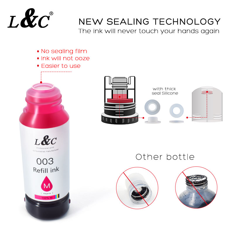 优质 EP003 兼容散装水瓶补充装 Tinta Dye 003 墨水适用于爱普生 L3100 L5196 L3110 L3150 打印机