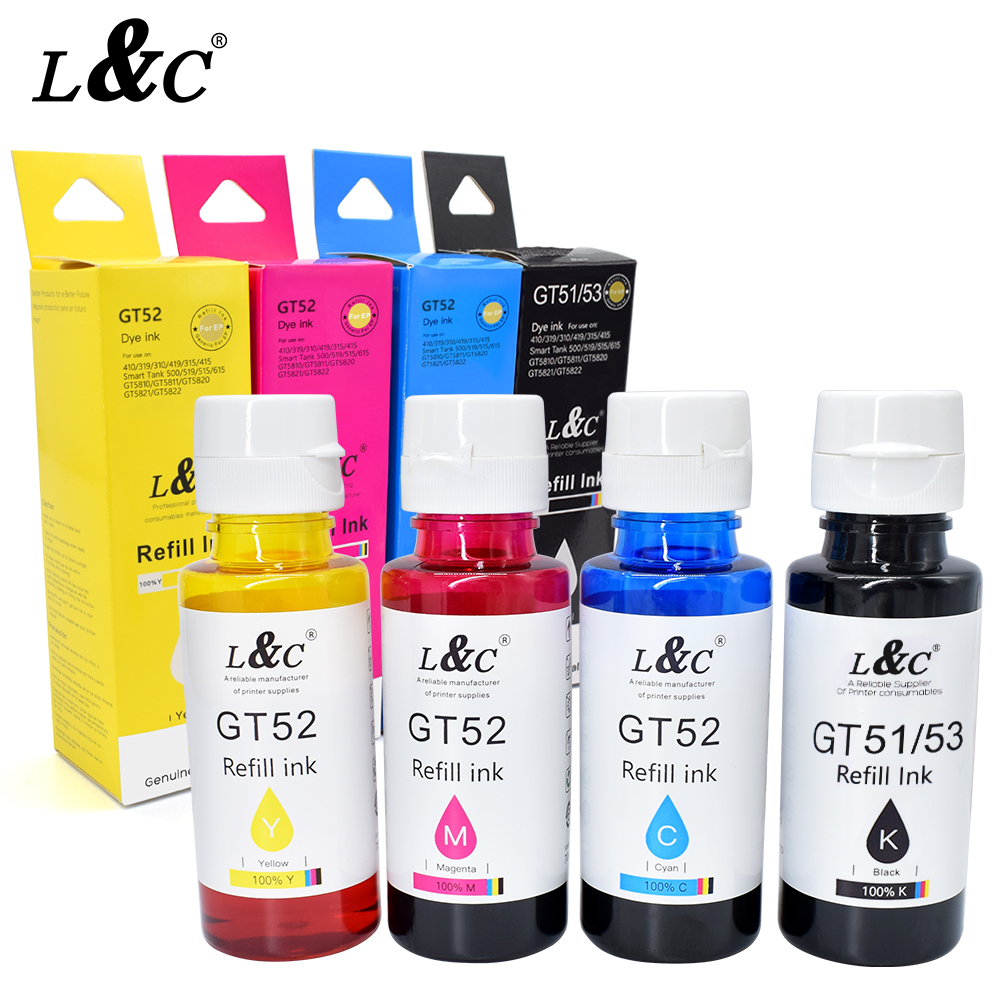 GT51 GT52 GT53 GT 51 52 53 兼容水性染料墨水补充墨水适用于 HP Deskjet GT 系列 5810 5820