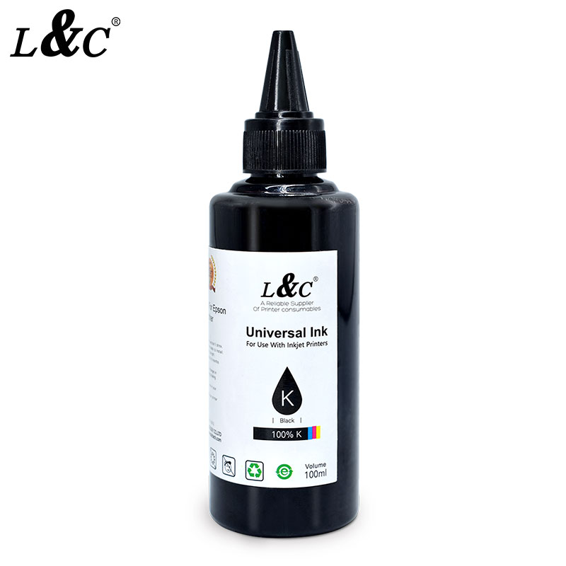 L&C 工厂批发 100 毫升补充装喷墨打印机优质染料通用墨水适用于台式打印机惠普爱普生兄弟佳能 4 色