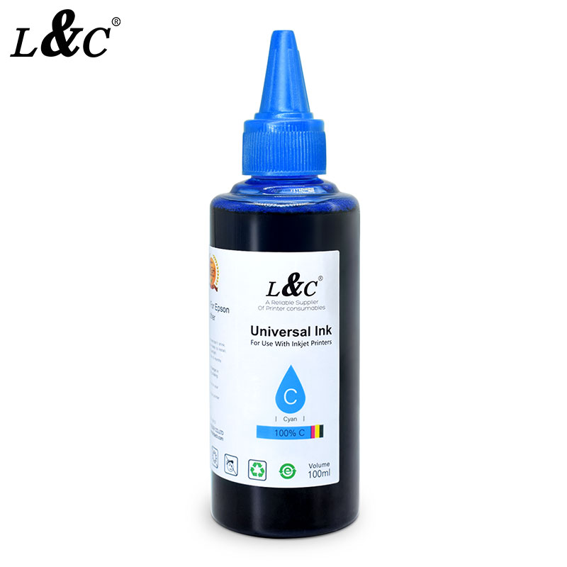 L&C 工厂批发 100 毫升补充装喷墨打印机优质染料通用墨水适用于台式打印机惠普爱普生兄弟佳能 4 色