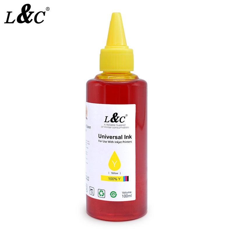 L&C 工厂批发 100 毫升补充装喷墨打印机优质染料通用墨水适用于台式打印机惠普爱普生兄弟佳能 4 色