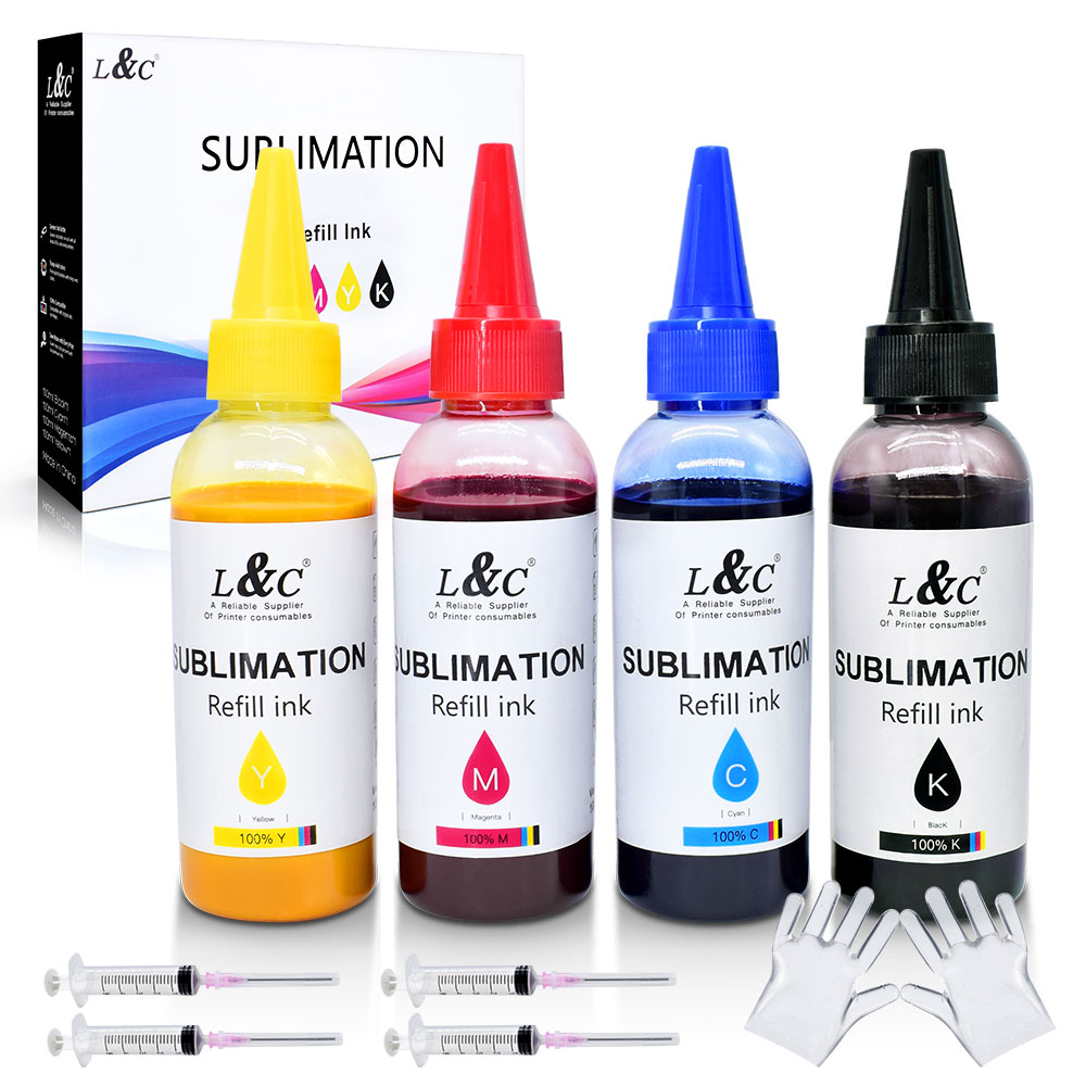 L&C 高传输率数码纺织墨水白色墨水热升华墨水适用于爱普生 l1800 l805 l1300 l120 l800 l850 l3110